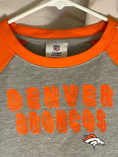 NWT Girls Denver Broncos Soft Gray Orange Long Sleeve Shirt Size Small 6/6X - Picture 6 of 17