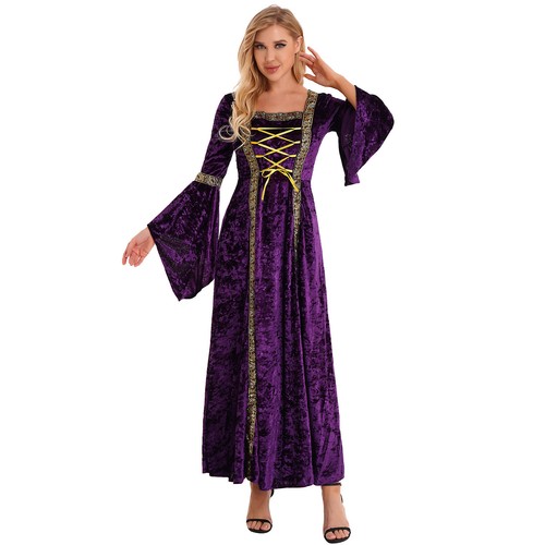 Women Medieval Costume Renaissance Ball Gown Gothic Victorian Corset Long Dress - Picture 43 of 71