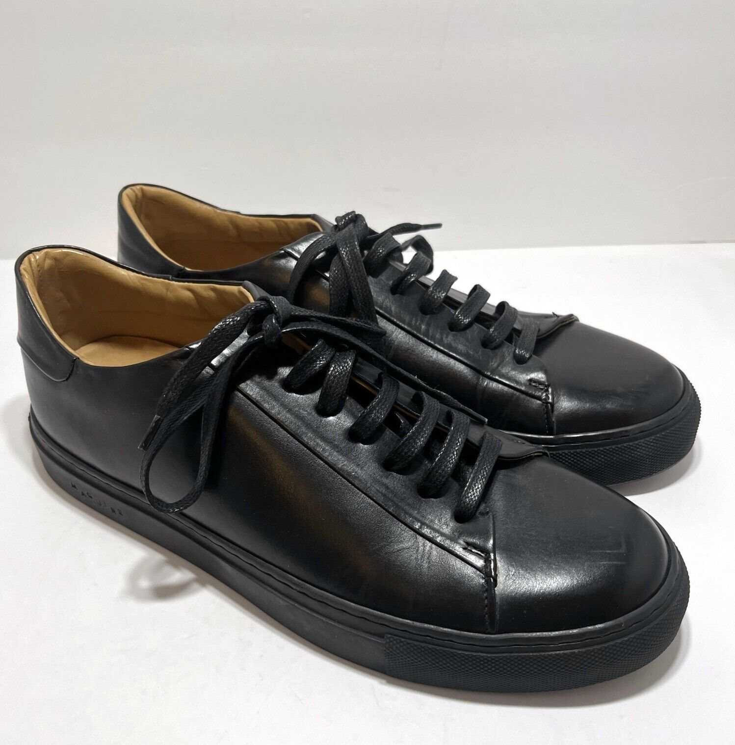 MAGUIRE MEN'S BLACK LEATHER SNEAKERS, 42, $450 - Picture 3 of 10