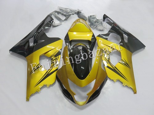 Fit for 2004 2005 GSXR600 GSXR750 Black Gold ABS Injection Mold Fairing Kit - Bild 1 von 6