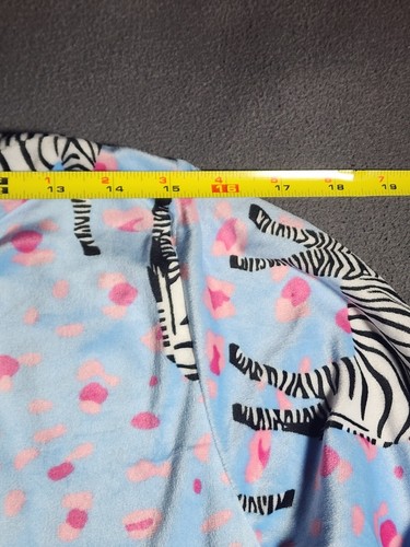 Joan Vass Pajama Set Womens XL Blue Zebra Animal Print Pink Flowers 2 Piece - Picture 5 of 21