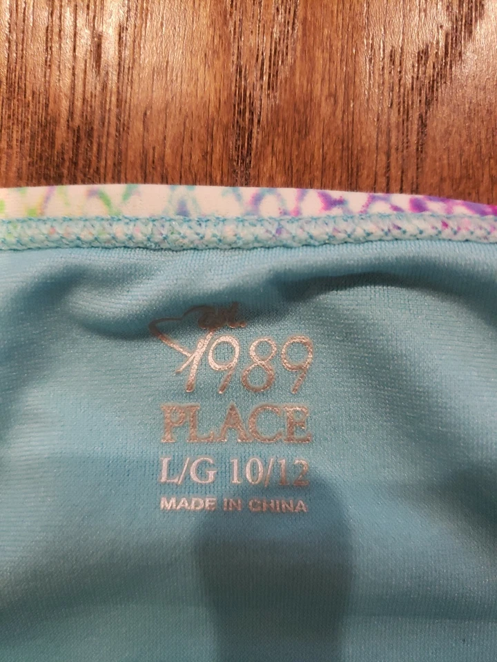 Girls Pink Blue Green Tankini Swimsuit Swimwear Size 10 12 Childrens Place - Image 2 of 2