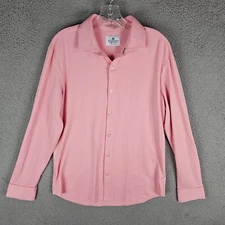 Mizzen+Main Shirt Mens Large Pink Gingham Casual Long Sleeve Trim Fit Button Up