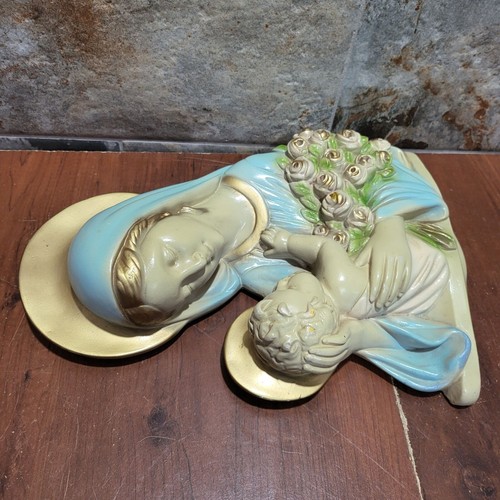 Placa de pared vintage de tiza María y Jesús reliquia católica religiosa 3D mano Pa - Imagen 18 de 19