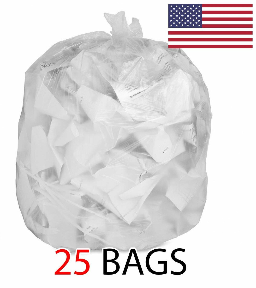 Ox Plastics Recycle Garbage Bag 55 Gallon 1.5mil Thick 36 X 52 25 Piece Clear eBay