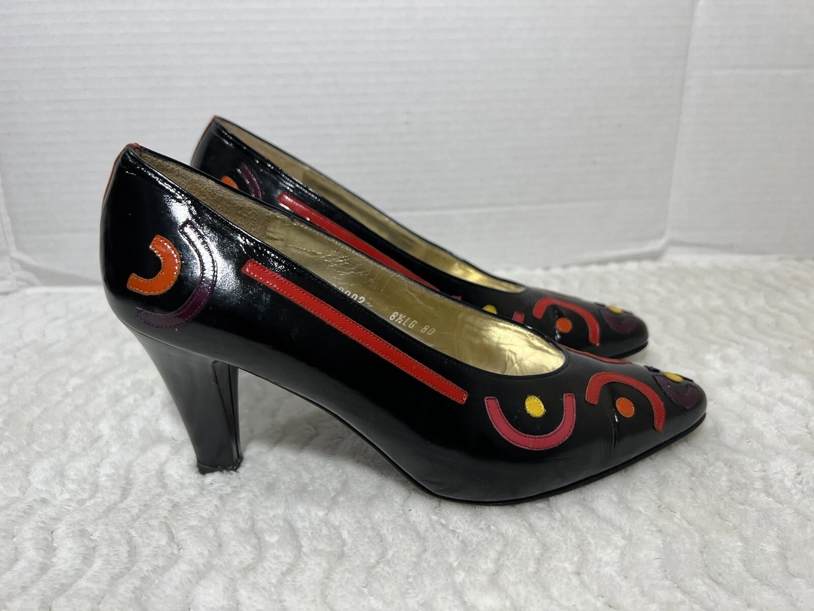 Scarpe Vintage Mario Valentino Tacchi Donna 8.5 LG Multicolore Pelle Made Italy