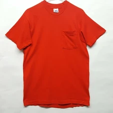 Vtg BVD Pocket T Shirt Made In USA Red Size Medium M