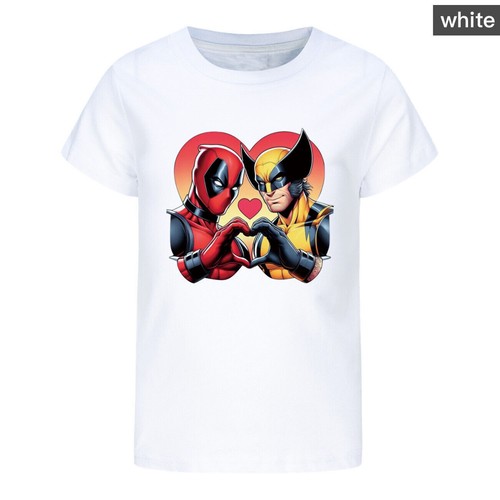Kids Girls Boys Deadpool+Wolverine Casual Short Sleeve T-shirt Cotton Summer Top - Picture 21 of 49