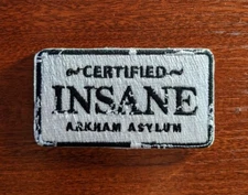 Certified Insane Arkham Asylum Batman Joker Patch Embroidered Iron On 1.75X3.25"