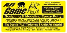 ALL GAME -  ORIGINAL TAXIDERMY Epoxy Putty 1/2 LB KIT DEER FISH ANTLERS MORE F/S