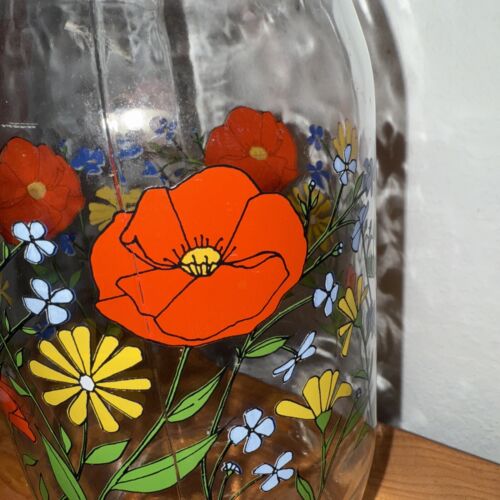 Vintage ARC France Mohnblumen signiert R Carman 2L Glas Kanister verriegelter Deckel mit Dichtung - Bild 11 von 12