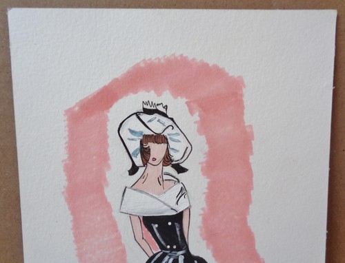 OOAK BARBIE AFTER FIVE 934 FASHION SIGNED 6 X 9 PAINTING ARTWORK ART PRINT LITHO - Picture 2 of 5