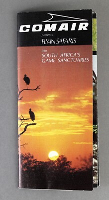 COMAIR SOUTH AFRICA FLY IN SAFARIS VINTAGE AIRLINE BROCHURE & TIMETABLE 1975