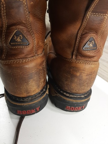 Rocky Mens Size 10.5 M Lacer Waterproof  Boots #2723 Brown Leather *read  - Picture 3 of 8