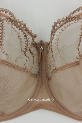NWT WACOAL 855304 Evocative Edge" Full Figure Underwire Mesh / Lace Bra, Beige - Picture 2 of 7