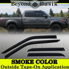 For 2004 2005 2006 Toyota Tundra Crew Cab SMOKE Door Vent Visors Rain Guards
