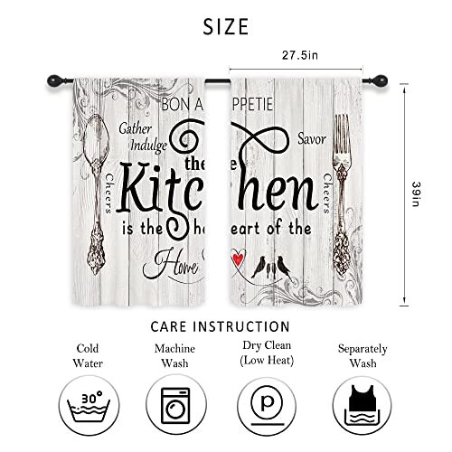 Kitchen Curtains Rustic Farmhouse 55x39 Inch Rod Pocket Country Short Small - Picture 3 of 6