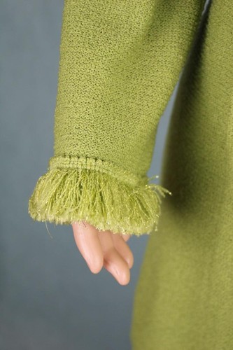 St John Collection Knits Green Jacket Skirt L 10 12 2pc Suit Fringe Trim Shimmer - Picture 5 of 10