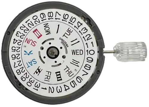 Seiko SII NH36 Watch Movement Crown @ 4 Drop-in Ready Black Spacer