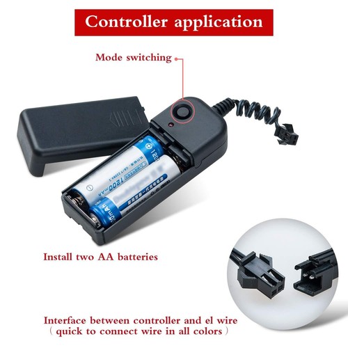 Zitrades El Wire Blue Super Bright Portable El Wires Kits Electroluminescent NYC - Picture 6 of 18