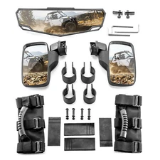 WEISEN Center & Rear Side View Mirrors w/Grab Handles For Polaris RZR Pro XP/4