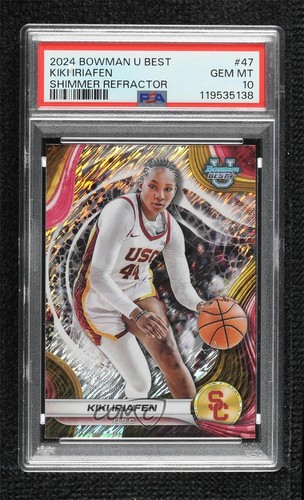 2024-25 Bowman U Best Shimmer Refractor Kiki Iriafen #47 PSA 10 GEM MT - Picture 1 of 3