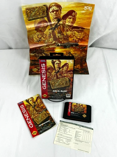 Operation Europe (Sega Genesis, 1994) CIB  w/Manual/ Map/ Mail Card - Tested
