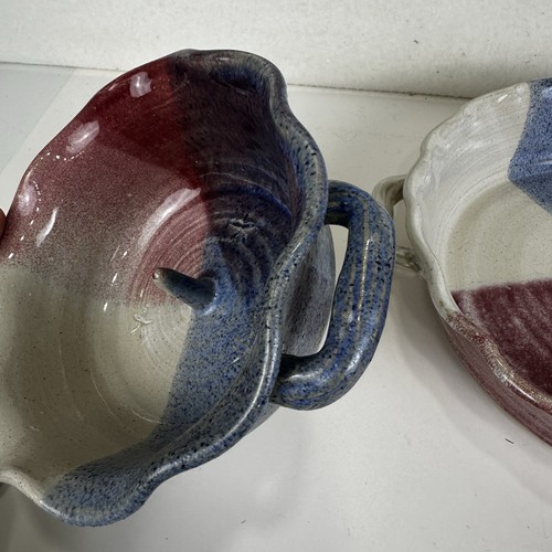 Dixieland Seagrove Pottery NC Bowl & Apple Baker Set firmato Randy Sherry James - Foto 13 di 14