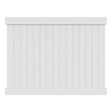 Linden 6 ft. H x 8 ft. W White Privacy Vinyl Fence Panel (Unassembled)