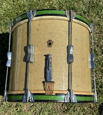 Vintage WFL LUDWIG 15x12 Parade Marching Snare Drum Mahogany 3PLY Silver Sparkle