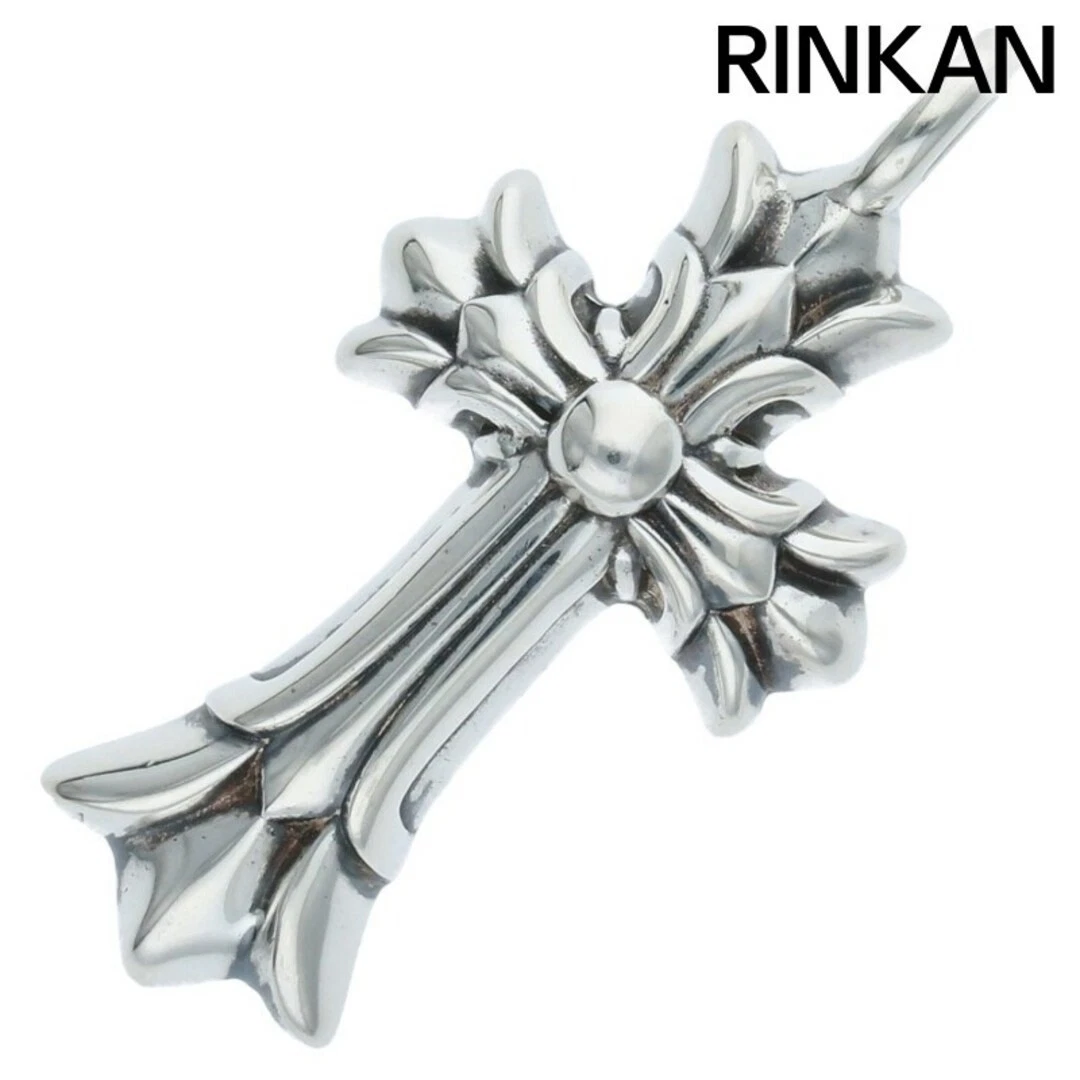 CHROME HEARTS Collana Top Uomo Cromo Cuori DBL CH CRS Doppia Croce Charm Argento Usato