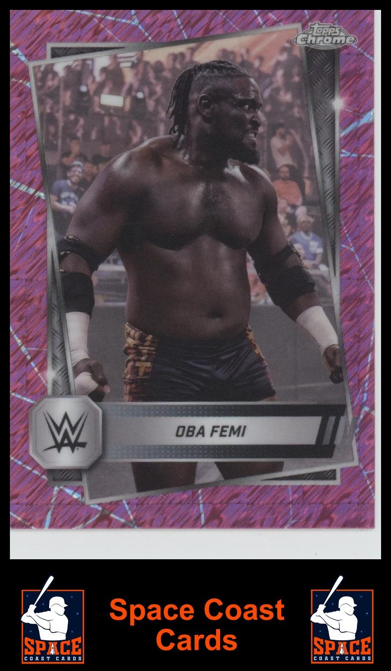 2025 Topps Chrome WWE #113 Oba Femi Pink Shimmer Refractor