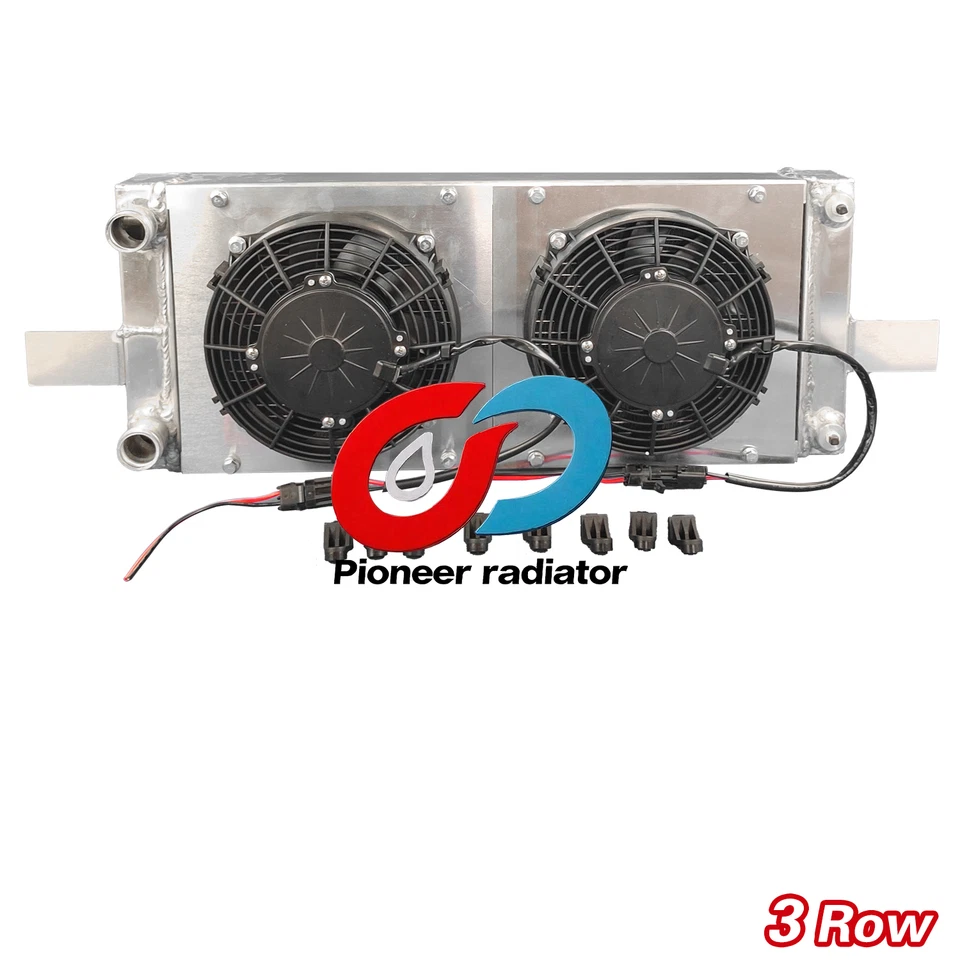 Universal Pocket Tucked Aluminum Radiator+Fan For Honda Civic CRX-RH249525 3 ros - Image 3 of 4