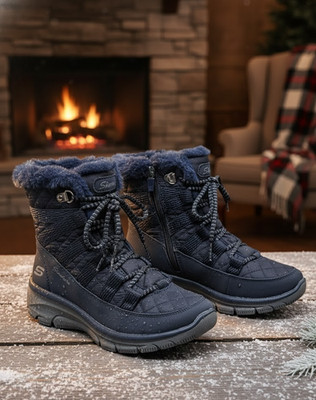 Skechers Damen Winter Boots   Blau Größe 35 Stiefel