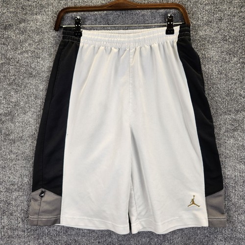 Air Jordan Shorts Boy's Large 16-18 White/Black Nike Basketball Jumpman Athletic - Picture 1 of 15