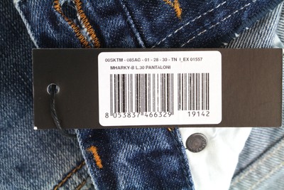 DIESEL Mharky-B 085AG Men's W28/L30 Skinny Fit Blue Washed