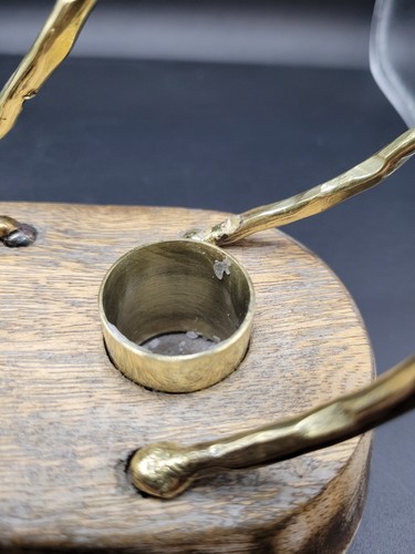 Anthropologie Sansa 3 Candelabros Cónicos 5 Tonos Dorados Anillos con Base de Madera - Imagen 8 de 9