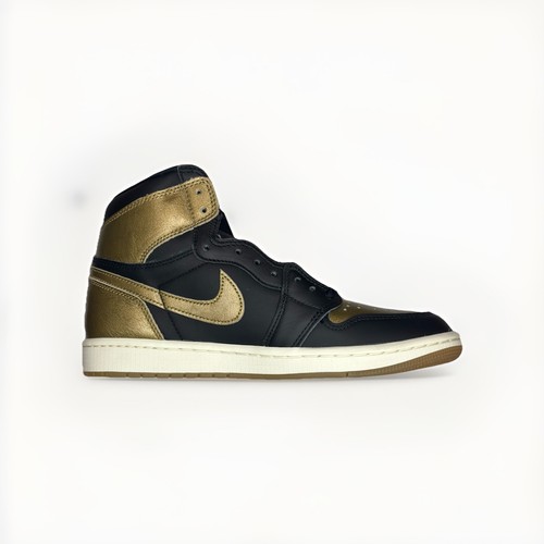 Nike Air Jordan 1 High OG Black/ Metallic Gold SIZE 9 - Afbeelding 6 van 8
