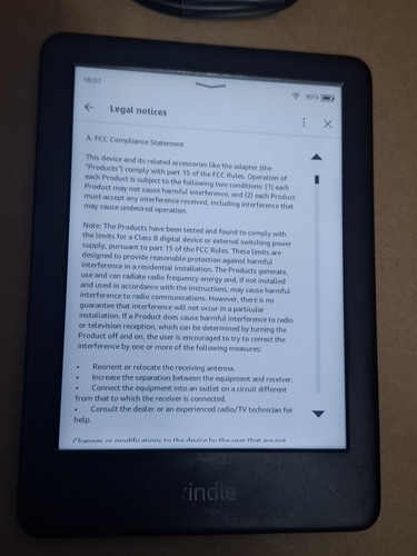 Amazon Kindle 10th Gen (4GB) Black Model J9G29R with backlight (0EQT) - Picture 5 of 7