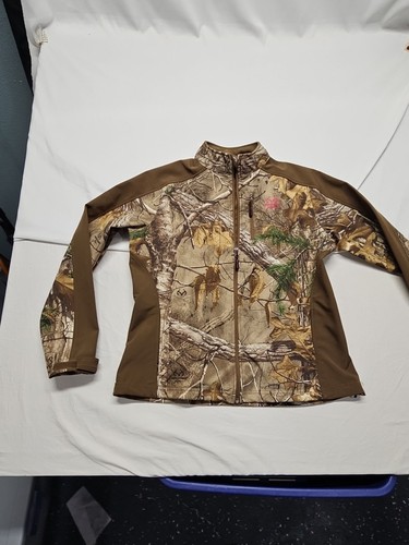 Realtree Womens Xtra Camo Full Zip Jacket With Pink Logo Size Med 8-10 - Picture 2 of 13