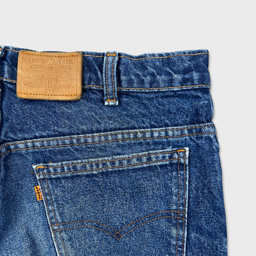 Vintage 619 Levi's Jeans Mens 34x29 Blue Dark Wash Orange Tab Faded 90s Denim - Picture 7 of 10