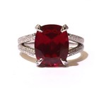 10k White Gold Red Moissenite Cz cubic zirconia Engagement fashion ring 5.6g