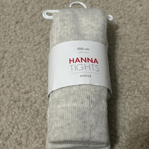 Hanna andersson footless ankle tights Cream Beige Speckled Gray? size 100 Cm New