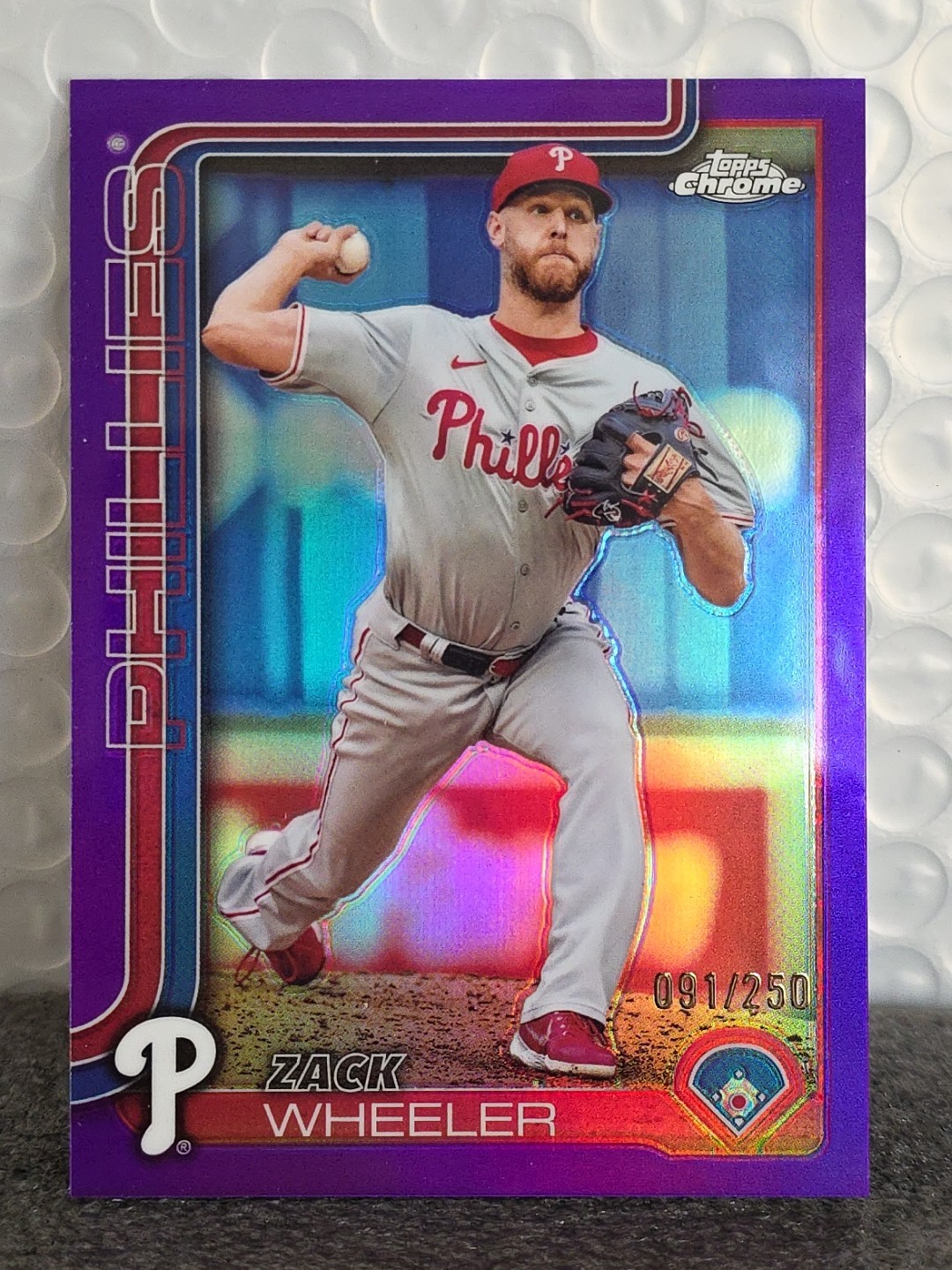 2025 Topps Chrome Zack Wheeler Purple Refractor 91/250