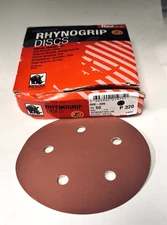 50-Pk Indasa 5" Rhynogrip RedLine 5-Hole Vacuum Sanding Discs Hook Loop 320 grit