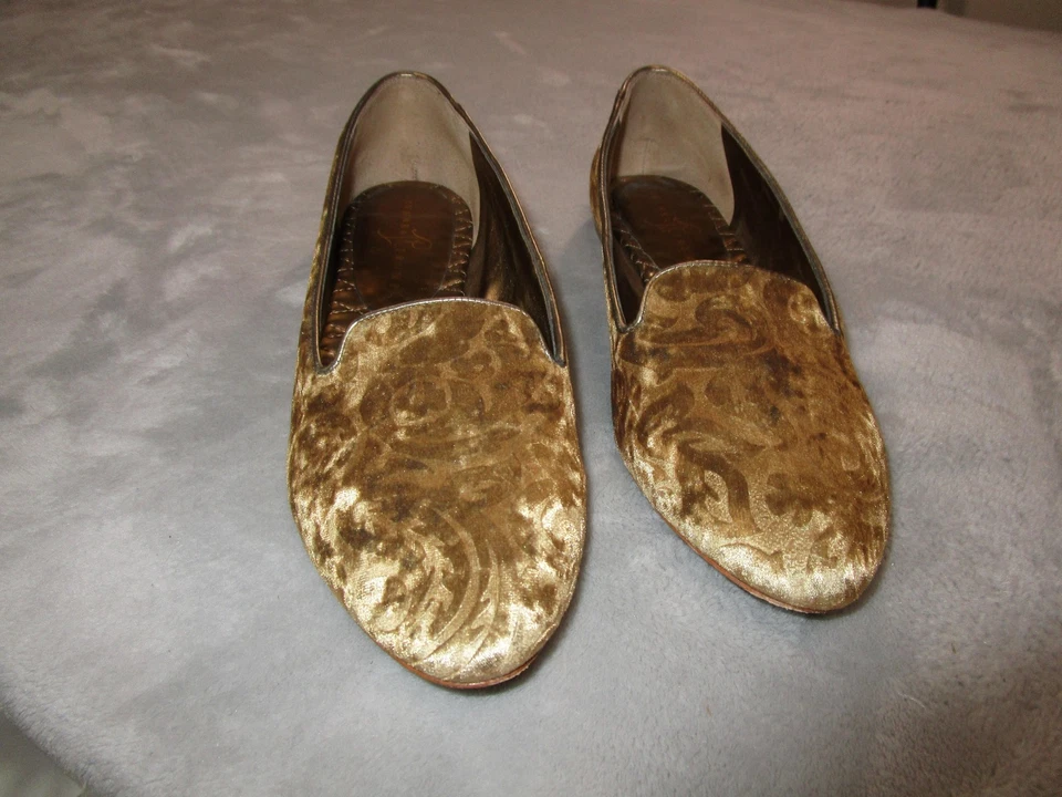 Ivanka Trump Shoes Womens Size 10 Gold Velvet Loafers Smoking Slipper KENNI2 - Image 2 of 4