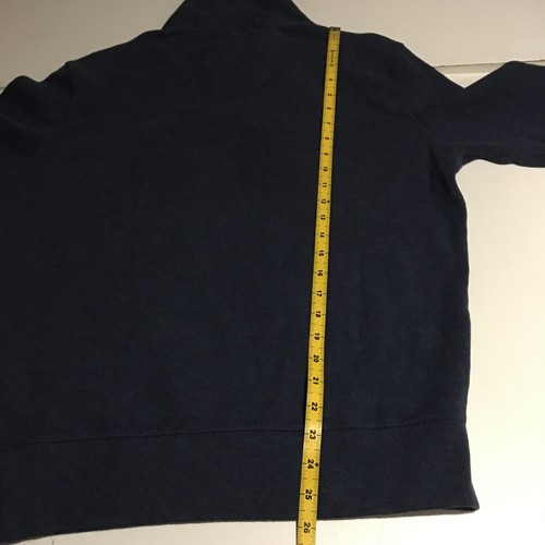 Polo Ralph Lauren Sweatshirt Mens Medium Blue Shawl Collar Neck Preppy Classic - Picture 9 of 9