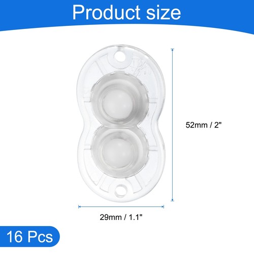 16 Pcs Self Adhesive Caster Wheels for Furniture (Clear, 2 Nylon Rolling Ball) - Bild 2 von 6
