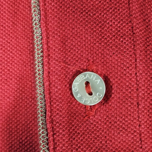Dolce & Gabbana Basic Logo Red Casual Collared Polo T-shirt Medium M Italy - Picture 6 of 14