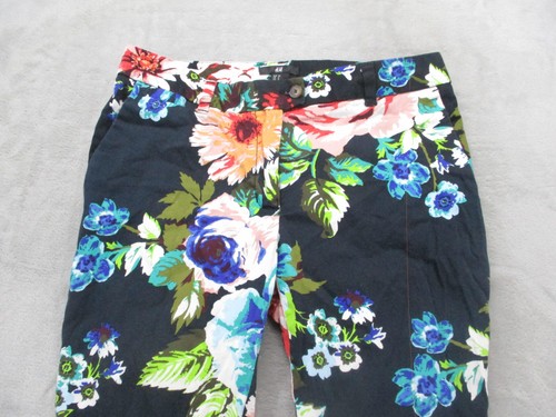 H&M Hose Damen 8 schwarz Blumenmuster Stretch Baumwolle Slim Fit Knöchelhose - Bild 5 von 15